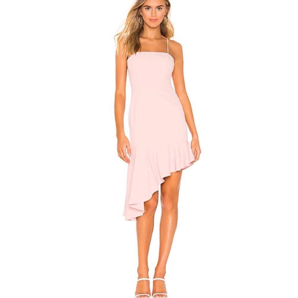 Superdown Pink Malaya Asymmetric Ruffle Dress Size Medium